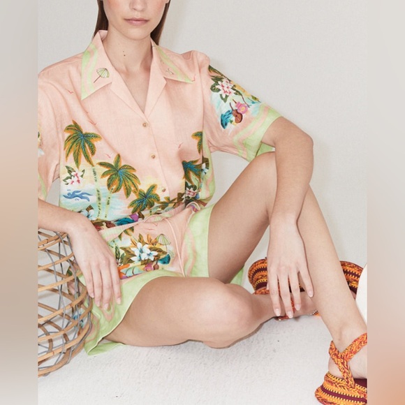 311. Tropics Short Set in Blush Multi - Picture 2 of 9